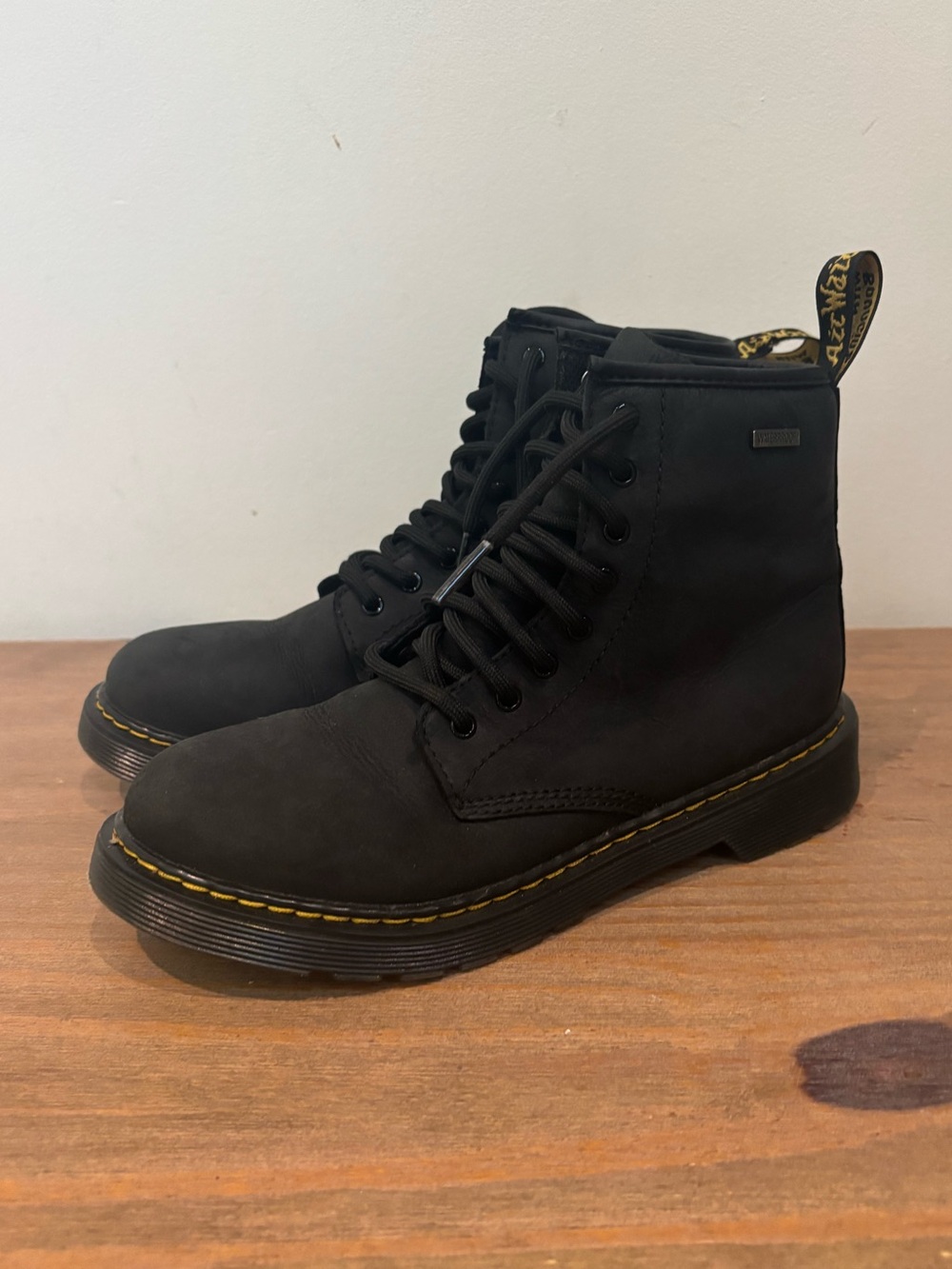 Dr. Martens 1460 Waterproof black Junior moto combat Boots youth 4